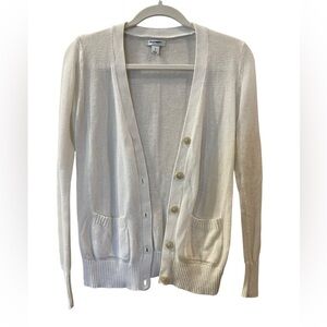 Old Navy Women's White Long Sleeve Button Front Cardigan Sweater Small Petite